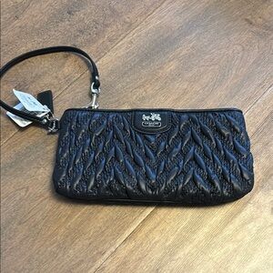 Coach Black Ruched Clutch